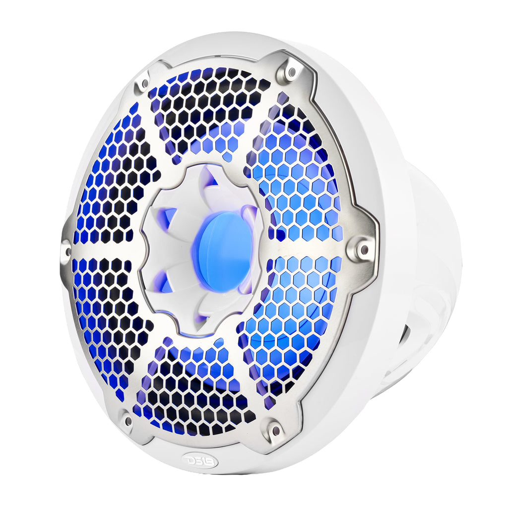 DS18 NXL-10SUB/WH HYDRO 10" 300W RMS 4-Ohm Marine Subwoofer with RGB LED Lighting, White
