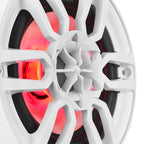 DS18 NXL-6 HYDRO 6.5" 100W RMS 4-Ohm 2-Way Marine Coaxial Speakers with RGB LED Lighting, White Composite Grilles, Pair