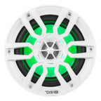DS18 NXL-6 HYDRO 6.5" 100W RMS 4-Ohm 2-Way Marine Coaxial Speakers with RGB LED Lighting, White Composite Grilles, Pair