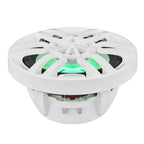 DS18 NXL-6 HYDRO 6.5" 100W RMS 4-Ohm 2-Way Marine Coaxial Speakers with RGB LED Lighting, White Composite Grilles, Pair