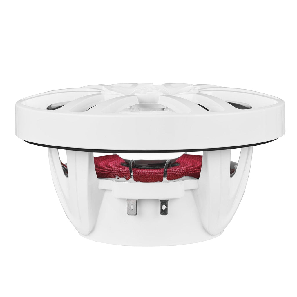 DS18 NXL-6 HYDRO 6.5" 100W RMS 4-Ohm 2-Way Marine Coaxial Speakers with RGB LED Lighting, White Composite Grilles, Pair
