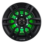 DS18 NXL-6/BK HYDRO 6.5" 100W RMS 4-Ohm 2-Way Marine Coaxial Speakers with RGB LED Lighting, Matte Black Composite Grilles, Pair