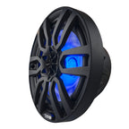 DS18 NXL-8/BK HYDRO 8" 125W RMS 4-Ohm 2-Way Marine Coaxial Speakers with RGB LED Lighting, Matte Black Composite Grilles, Pair