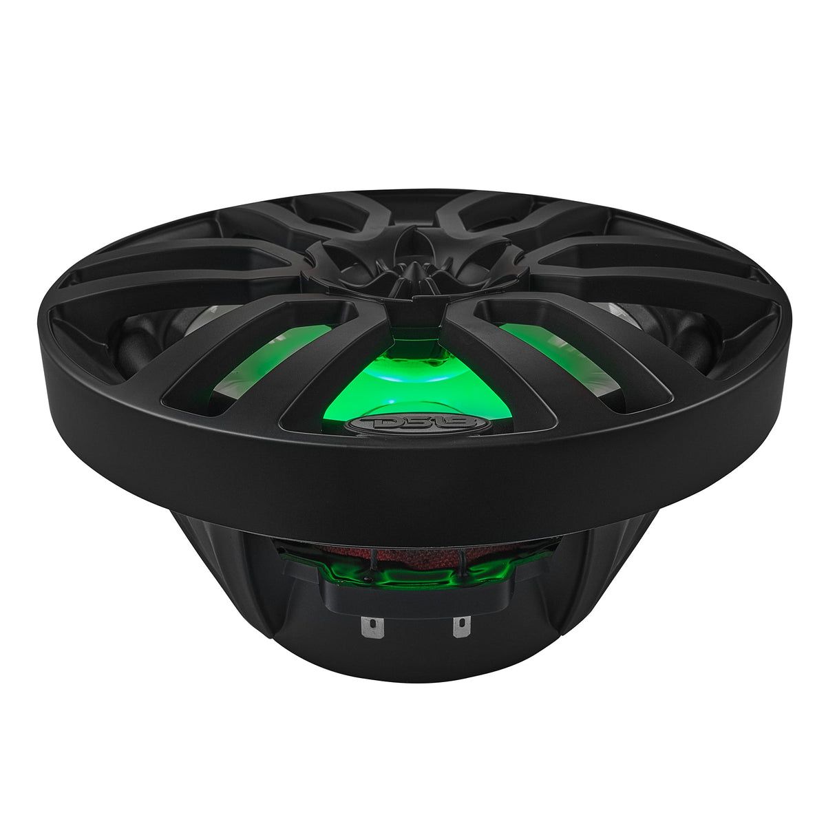 DS18 NXL-8/BK HYDRO 8" 125W RMS 4-Ohm 2-Way Marine Coaxial Speakers with RGB LED Lighting, Matte Black Composite Grilles, Pair