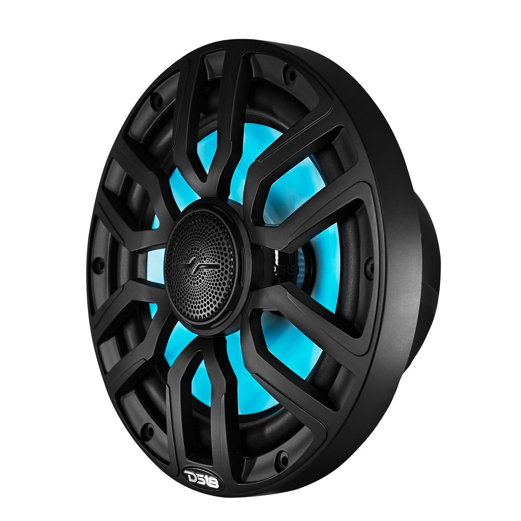 DS18 NXL-IQ8/BK HYDRO NXL-IQ 8" 175W RMS 2-Way Marine Speakers with Digital LED Lighting & Bullet Tweeters, Black, Pair