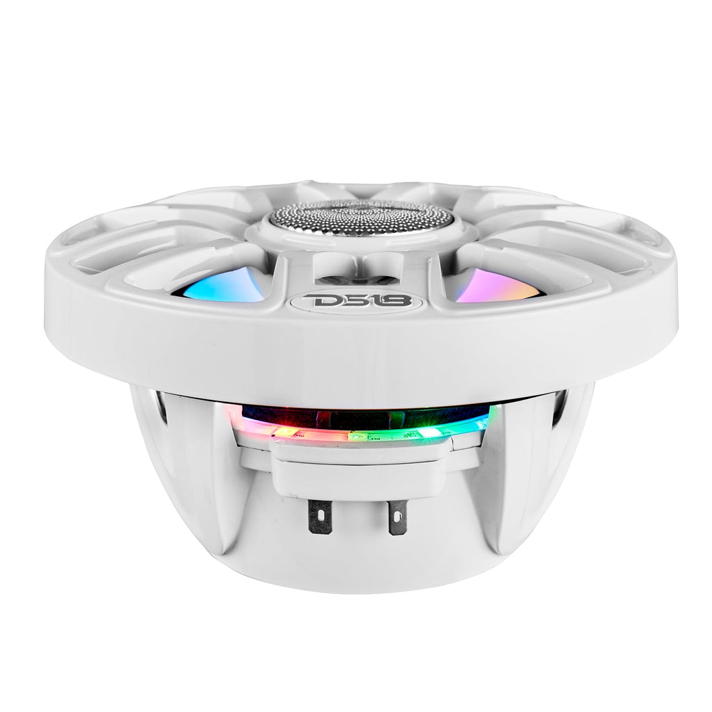 DS18 NXL-IQ8/WH HYDRO NXL-IQ 8" 175W RMS 2-Way Marine Speakers with Digital LED Lighting & Bullet Tweeters, White, Pair