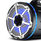 DS18 NXL-X8TPNEO/BK HYDRO 8" 180W RMS Neodymium Marine Tower Speakers with Passive Radiators, RGB LED Lighting, Black, Pair