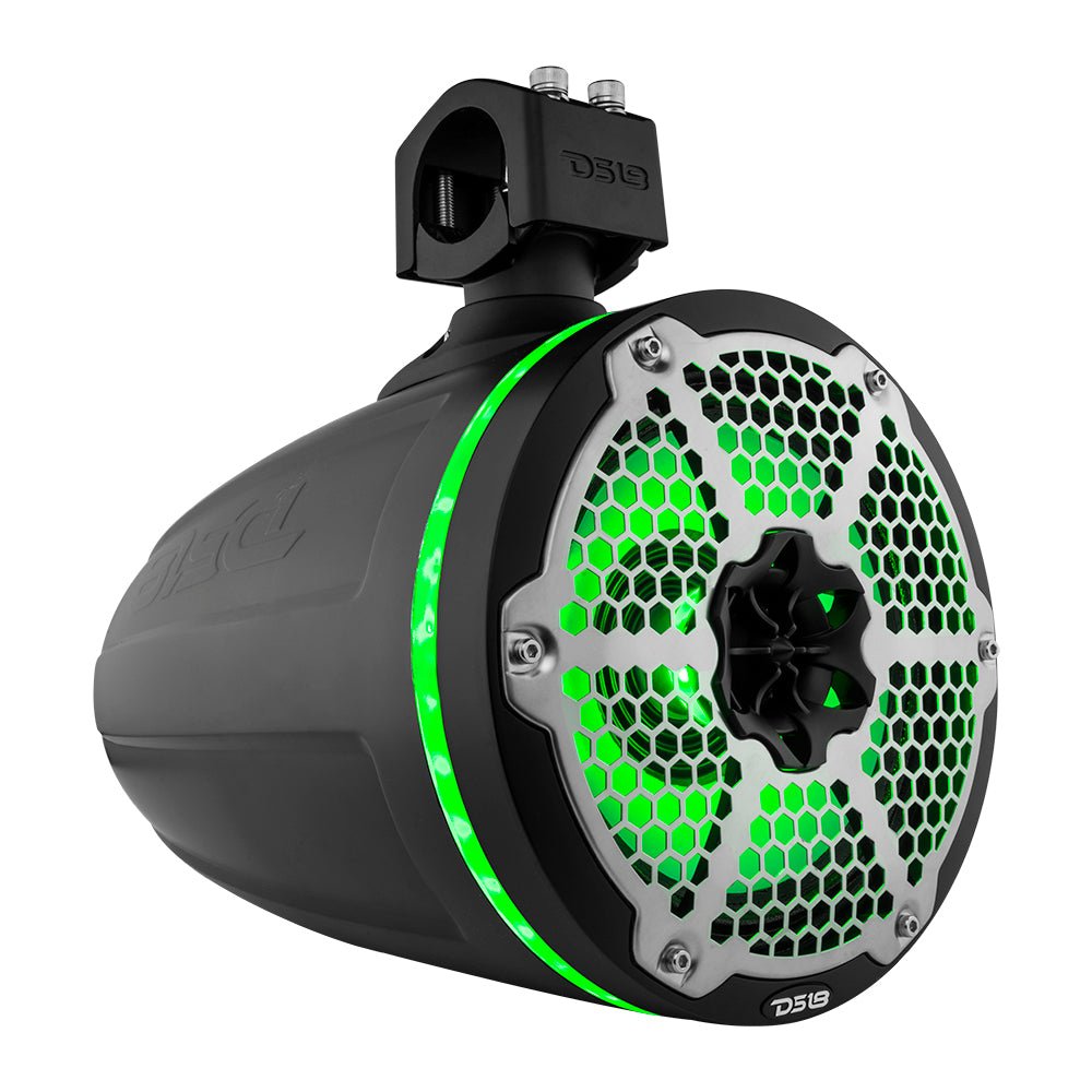 DS18 NXL-X8TPNEO/BK HYDRO 8" 180W RMS Neodymium Marine Tower Speakers with Passive Radiators, RGB LED Lighting, Black, Pair