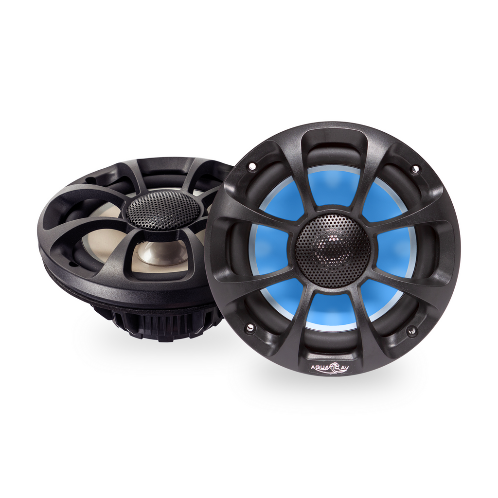 Aquatic AV PRO Sport 6.5" 60W RMS IP65 RGB Marine Coaxial Speakers, Black, Pair (PX652)