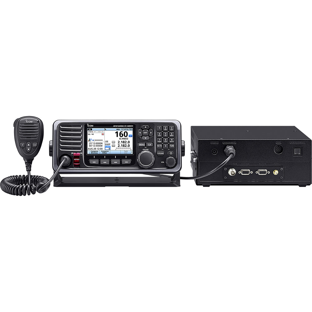 Icom IC-M803 150W PEP MF/HF SSB Marine Radio with Class E DSC, 4.3" Color Display & GPS (M803 21 USA)