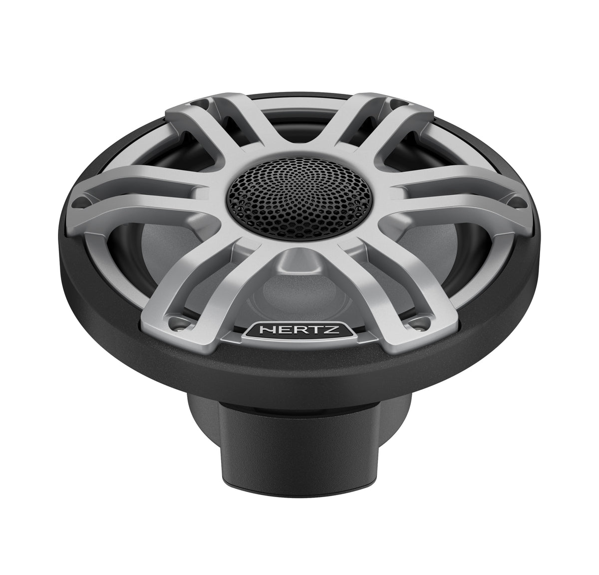 Hertz HMX 7.7 S-LD-G.2 7.7" 100W RMS 4-Ohm 2-Way Marine Coaxial Speakers with RGB LED Lighting, Sport Gray Grilles, Pair (78040333)