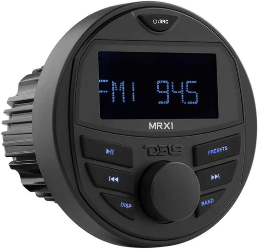 DS18 Hydro MRX1 Marine Radio Headunit LCD Screen, Bluetooth, IP65 Waterproof Weatherproof, AM FM Radio, USB, 1 Zones, 4 Volts Preamp Outputs, RDS 4X40 Watts