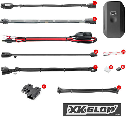 XK-GLOW KS-MOTO-ADVANCE 10 Pod 8 Strip 2nd gen XKchrome App Control Motorcycle Advanced LED Accent Light Kit