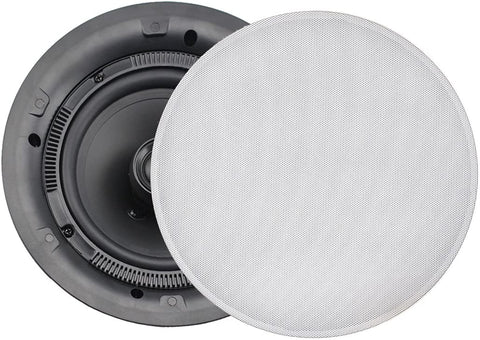 Fusion Entertainment MS-CL602 Flush Mount Ceiling Speakers, White, 6"