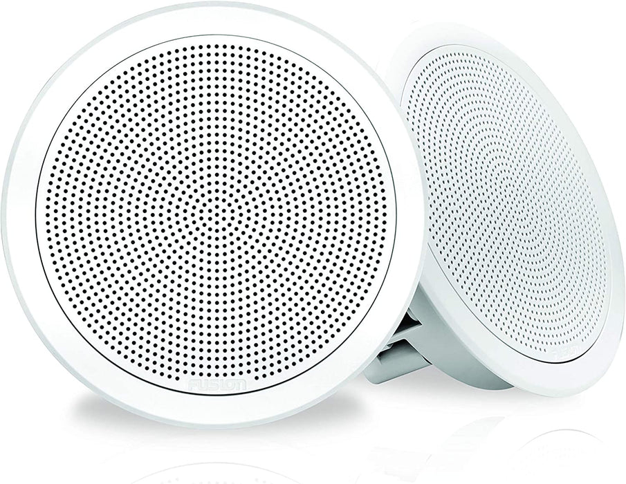 Fusion FM Series Marine Speakers, 7.7" 200-Watt Flush Mount Speakers, Round White Pair, a Garmin Brand