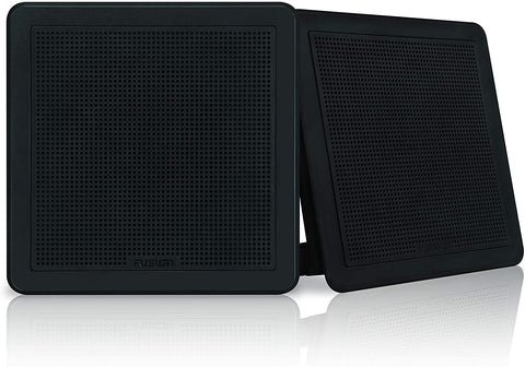 Fusion FM Series, 6.5" 120-Watt Flush Mount Marine Speakers (Pair), Square Black, a Garmin Brand