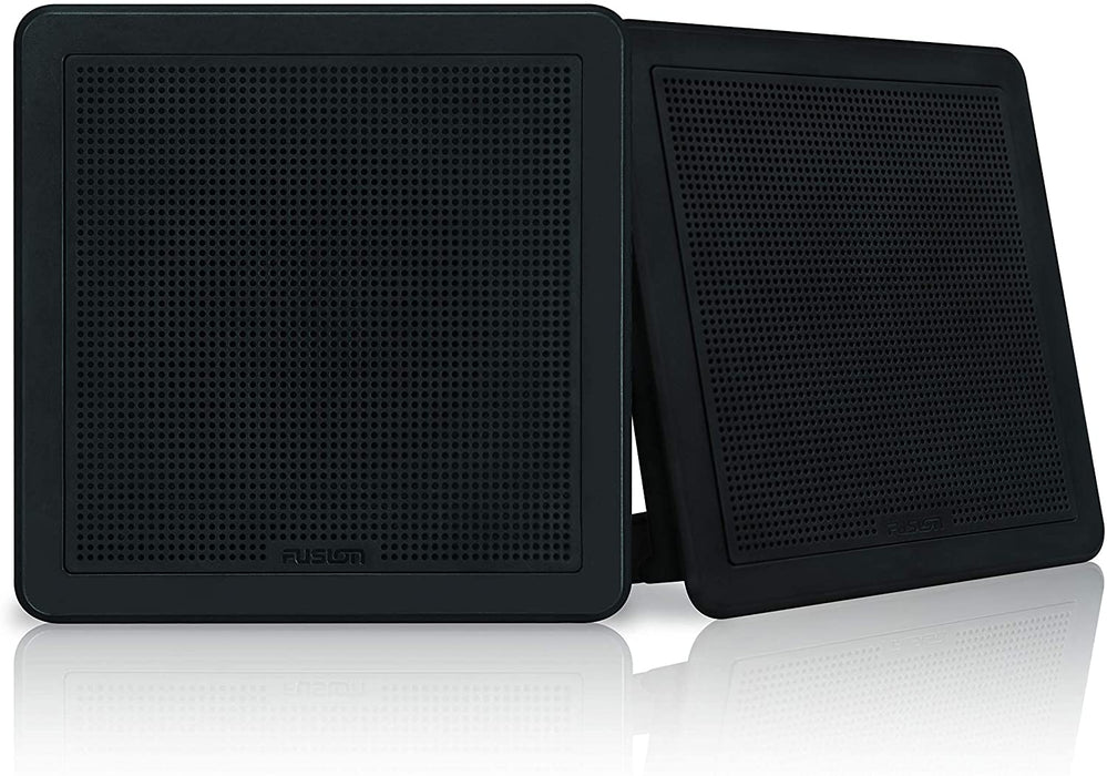 Fusion FM Series, 6.5" 120-Watt Flush Mount Marine Speakers (Pair), Square Black, a Garmin Brand